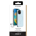 Coque iPhone 15 Compatible MagSafe Silicone Bleue Bigben