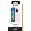 Coque iPhone 15 Compatible MagSafe Silicone Rose Bigben