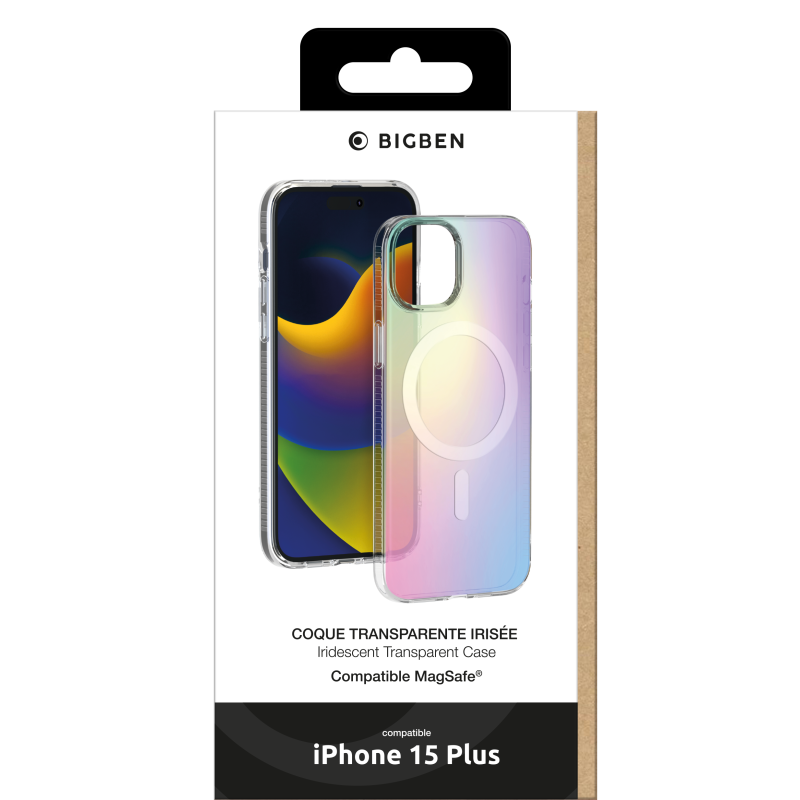 Coque iPhone 15 Plus Compatible MagSafe Hybride Semi-transparente
