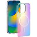 Coque iPhone 15 Pro Compatible MagSafe Hybride Semi-transparente Irisée Bigben