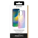 Coque iPhone 15 Pro Compatible MagSafe Hybride Semi-transparente Irisée Bigben
