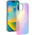 Coque iPhone 15 Compatible MagSafe Hybride Semi-transparente Irisée Bigben