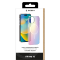 Coque iPhone 15 Compatible MagSafe Hybride Semi-transparente Irisée Bigben