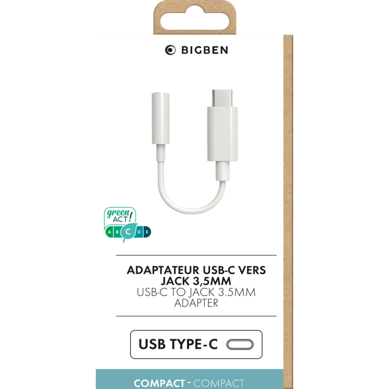 Adaptateur Jack 3.5mm vers USB-C - Compatible Tous Smartphones