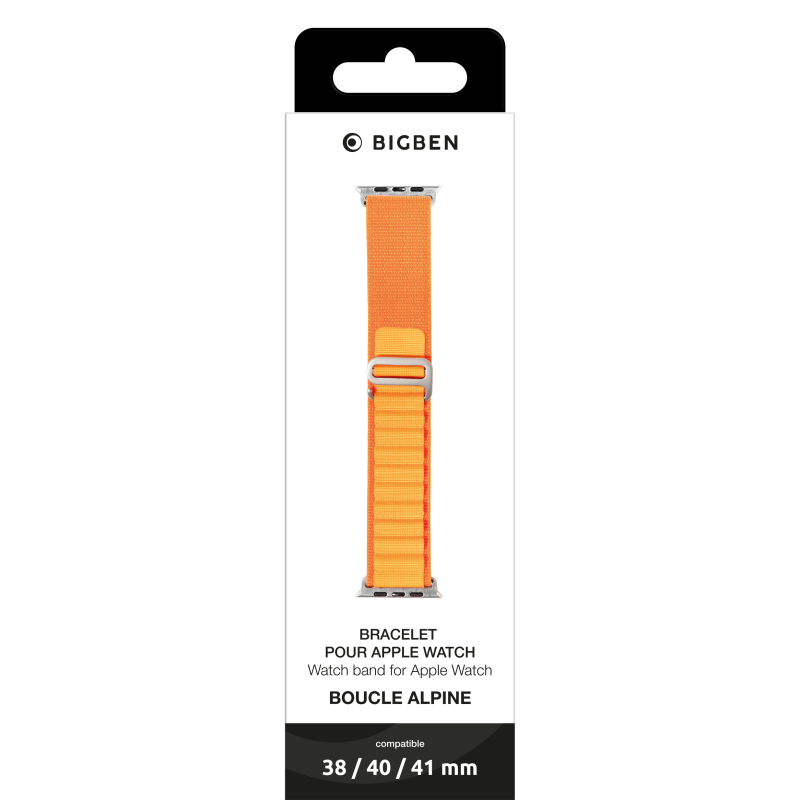 Bracelet Boucle alpine pour Apple Watch 38-40-41mm Orange Bigben