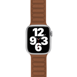 Bracelet Cuir pour Apple Watch 38-40-41mm Marron/Orange Bigben