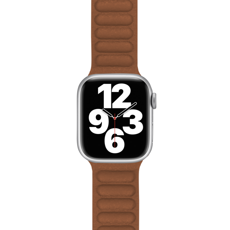 Bracelet Cuir pour Apple Watch 38-40-41mm Marron/Orange Bigben