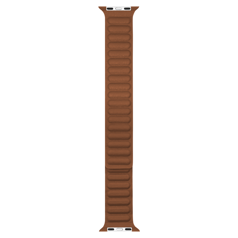 Bracelet Cuir pour Apple Watch 42-44-45-49mm Marron/Orange Bigben