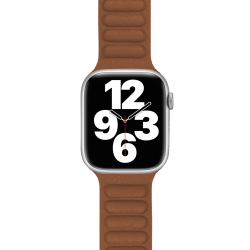 Bracelet Cuir pour Apple Watch 42-44-45-49mm Marron/Orange Bigben