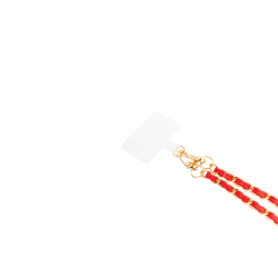 Bandoulière téléphone Universelle Chaîne Gold + Rouge Bigben