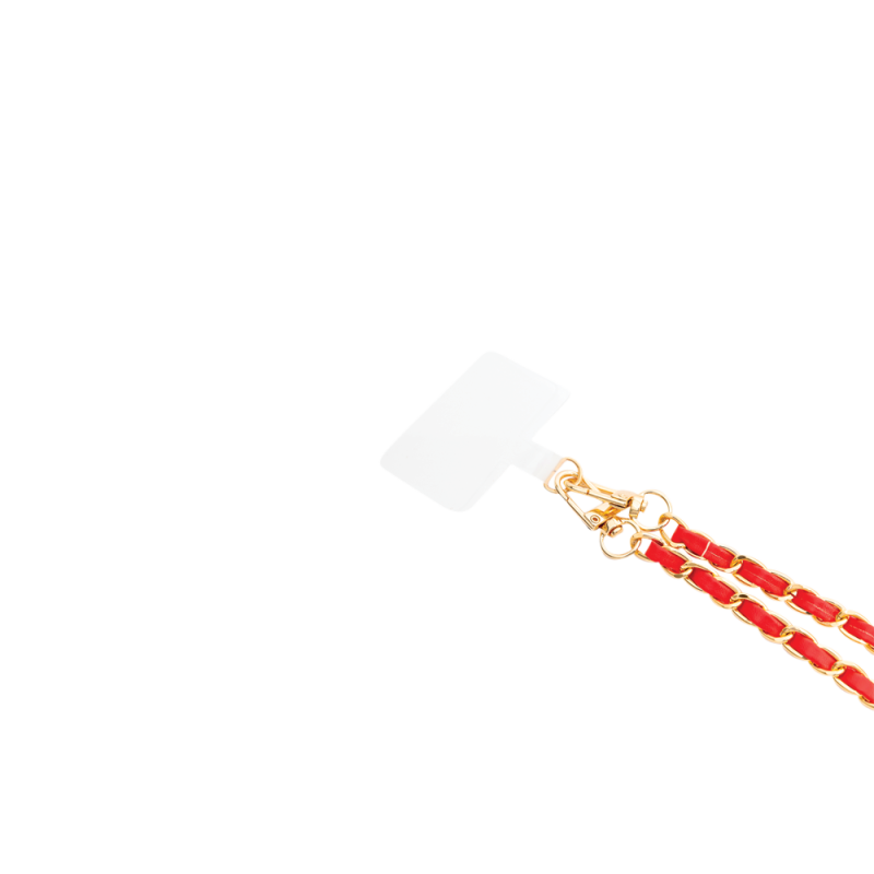 Bandoulière téléphone Universelle Chaîne Gold + Rouge Bigben