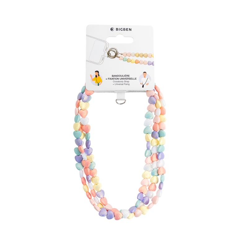 Bandoulière Universelle Perles Coeur Bigben