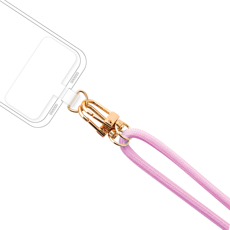 Bandoulière téléphone Universelle Cordon Rose avec pompons Bigben