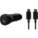 Chargeur voiture avec câble USB C/USB