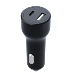 Double Chargeur voiture USB A+C 32W (12+20W) Power Delivery Noir Bigben