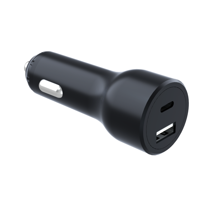 Double Chargeur voiture USB A+C 32W (12+20W) Power Delivery Noir Bigben