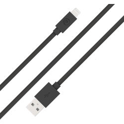 Câble USB A/Lightning 2m 2.4A Noir Bigben
