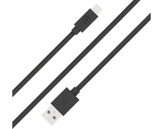 Câble USB A/Lightning 2m 2.4A Noir Bigben