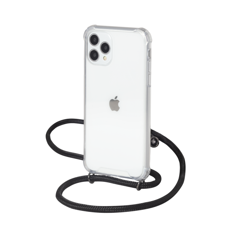 Coque rigide transparente à bandoulière amovible pour iPhone 11 pro