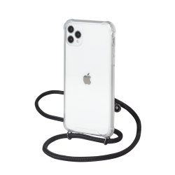 Coque rigide transparente à bandoulière amovible pour iPhone 11 Pro Max