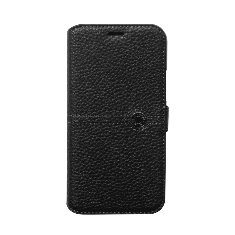 Folio iPhone 11 Pro Sellier Bouton laqué Noir Faconnable
