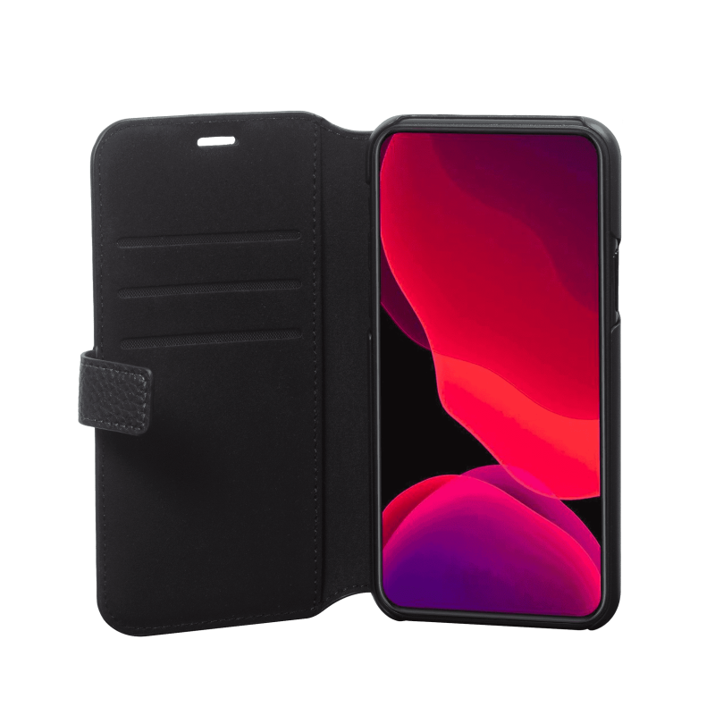 Folio iPhone 11 Pro Sellier Bouton laqué Noir Faconnable