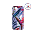 Coque Résine iPhone SE 2022/SE/8/7/6S/6 Feuilles roses - Fabriquée en France Bigben