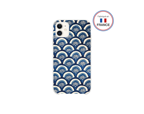 Coque Résine iPhone XR / 11 Ecailles bleues - Fabriquée en France Bigben