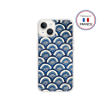 Coque Résine iPhone 13/14 Ecailles bleues - Fabriquée en France Bigben