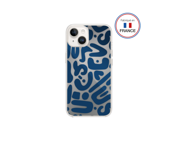 Coque Résine iPhone 13/14 Motifs bleus - Fabriquée en France Bigben