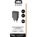 Double Chargeur maison USB A+C 40W (15+25W) Power Delivery Noir Bigben
