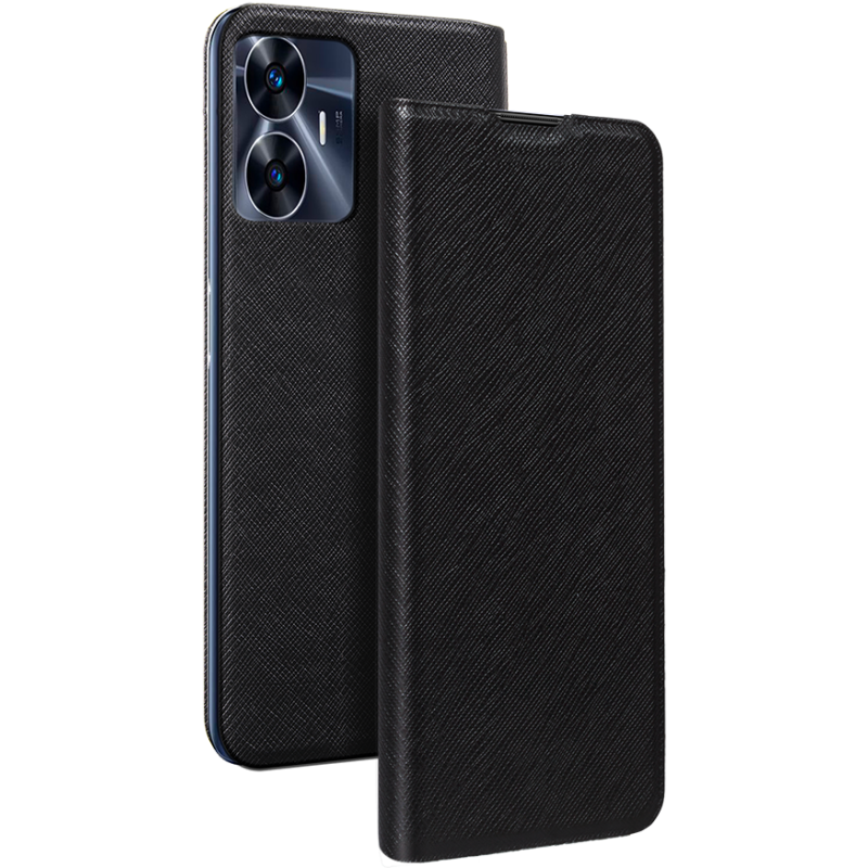 Etui Folio RealMe C55 Noir - Porte-carte intégré Bigben