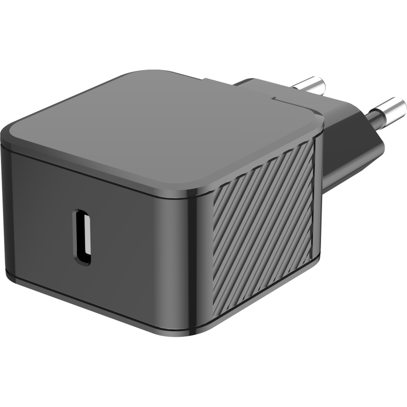 Chargeur maison 25W Power Delivery Noir - 100% Plastique recyclé Bigben