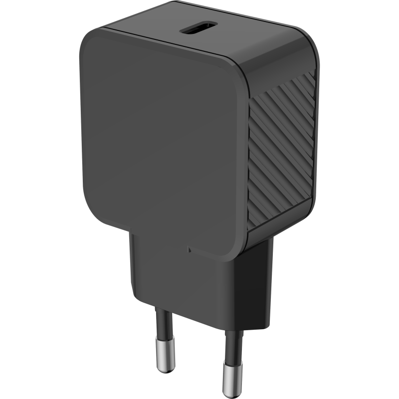 Chargeur maison 25W Power Delivery Noir - 100% Plastique recyclé Bigben