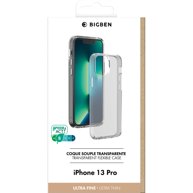 Coque iPhone 13 Pro Souple Transparente Bigben