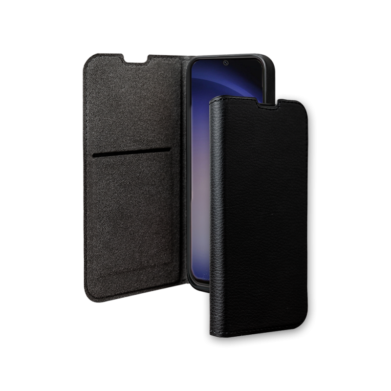 Etui Folio Wallet Samsung Galaxy S24 Support vidéo Noir - 65% Plastique recyclé Certifié GRS Bigben