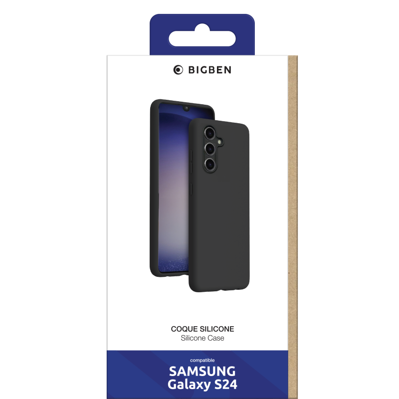 Coque Silicone SoftTouch Noire pour Samsung Galaxy S24 Bigben