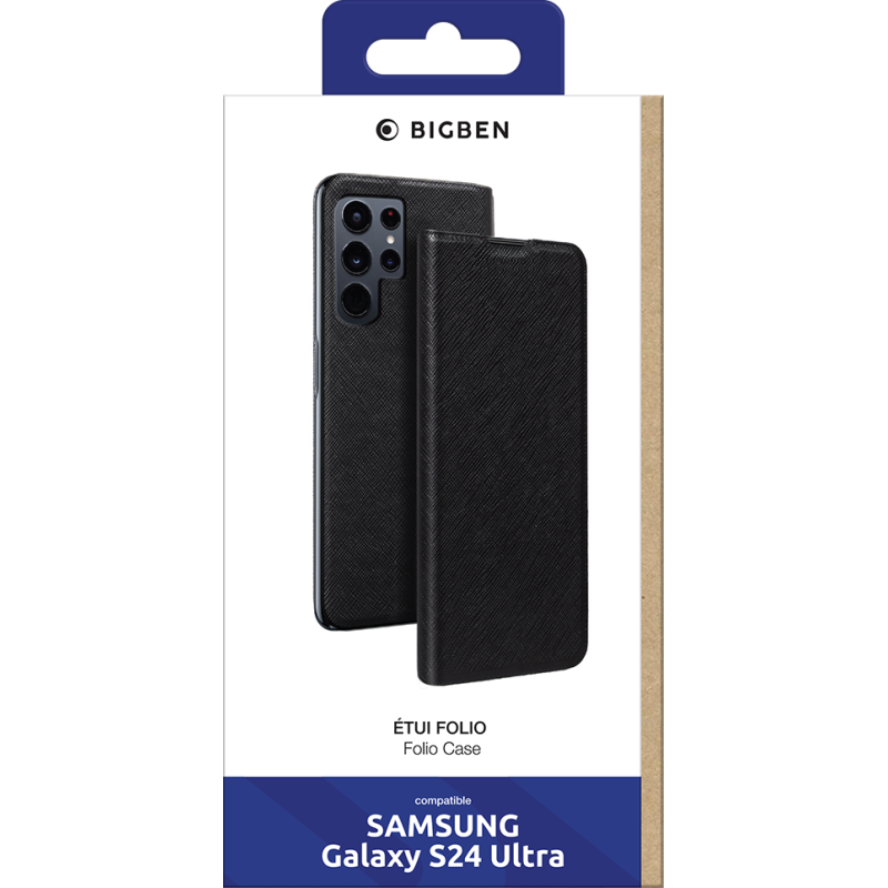 Etui Folio Samsung Galaxy S24 ULTRA Noir - Porte-carte intégré Bigben