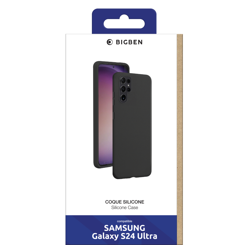 Coque Silicone SoftTouch Noire pour Samsung Galaxy S24 ULTRA Bigben