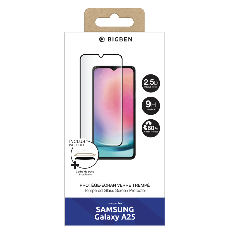 Protège écran 2.5D en Verre trempé pour Samsung G A25 + SmartFrame? Bigben