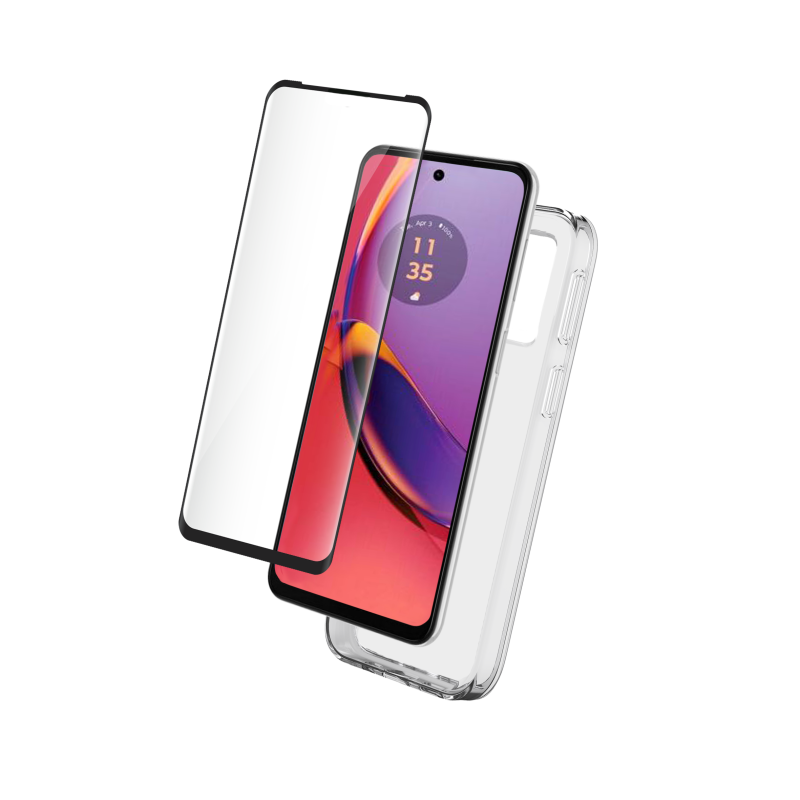 Pack G84 Accessoires Coque Transparente + Verre trempé + SmartFrame™ Bigben