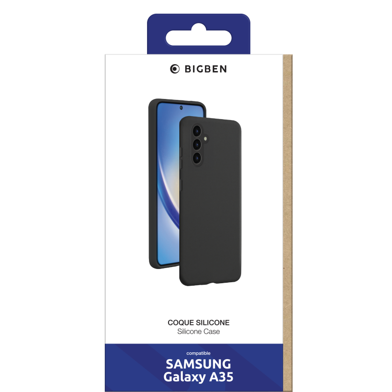 Coque Silicone SoftTouch Noire pour Samsung Galaxy A35 Bigben