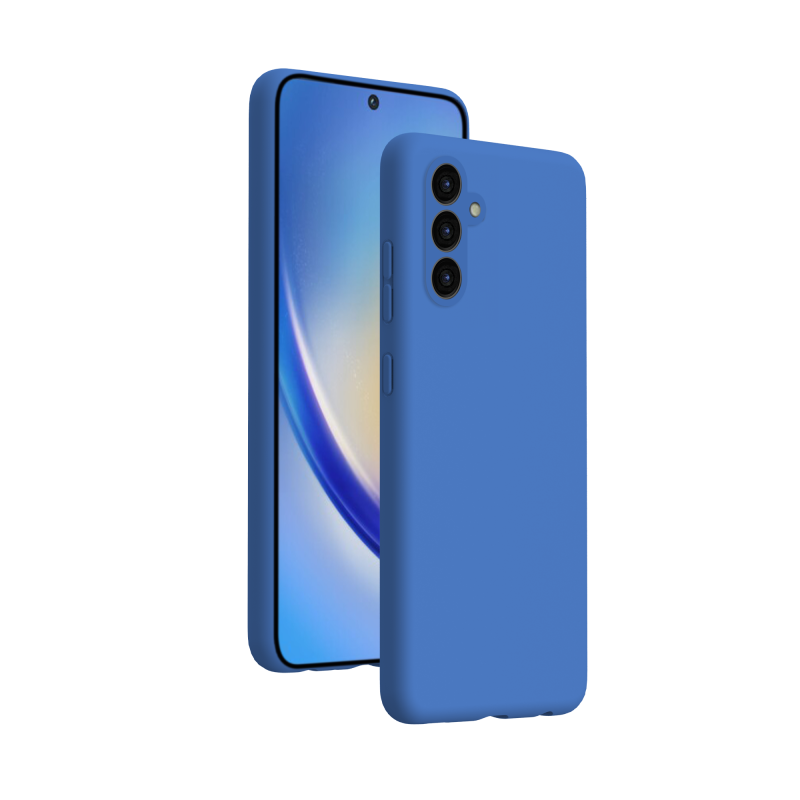 Coque Silicone SoftTouch Bleue pour Samsung Galaxy A35 Bigben