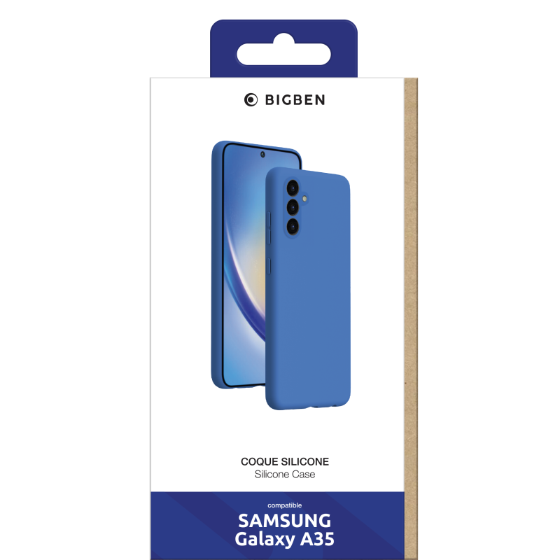 Coque Silicone SoftTouch Bleue pour Samsung Galaxy A35 Bigben