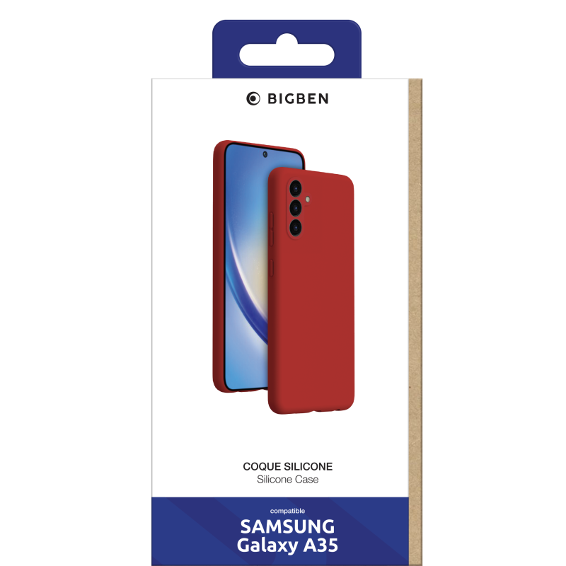 Coque Silicone SoftTouch Rouge pour Samsung Galaxy A35 Bigben