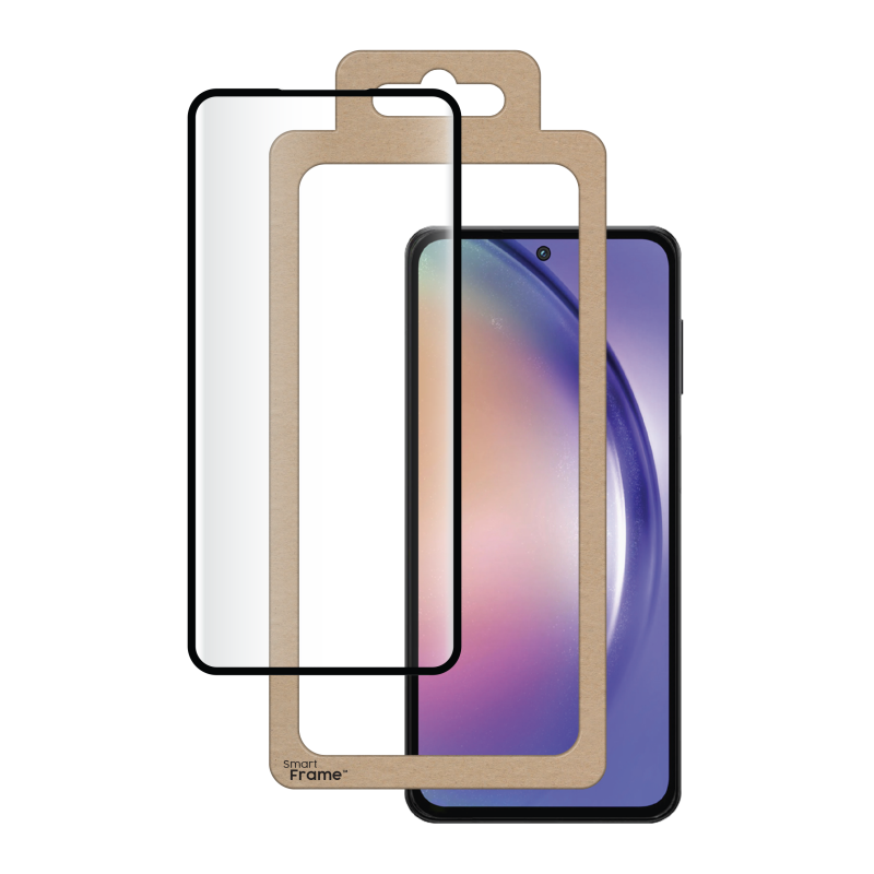 Protège écran 2.5D en Verre trempé pour Samsung Galaxy A55 + SmartFrame Bigben