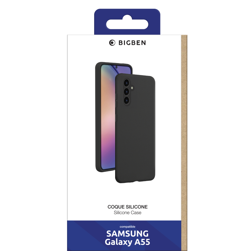 Coque Silicone SoftTouch Noire pour Samsung Galaxy A55 Bigben