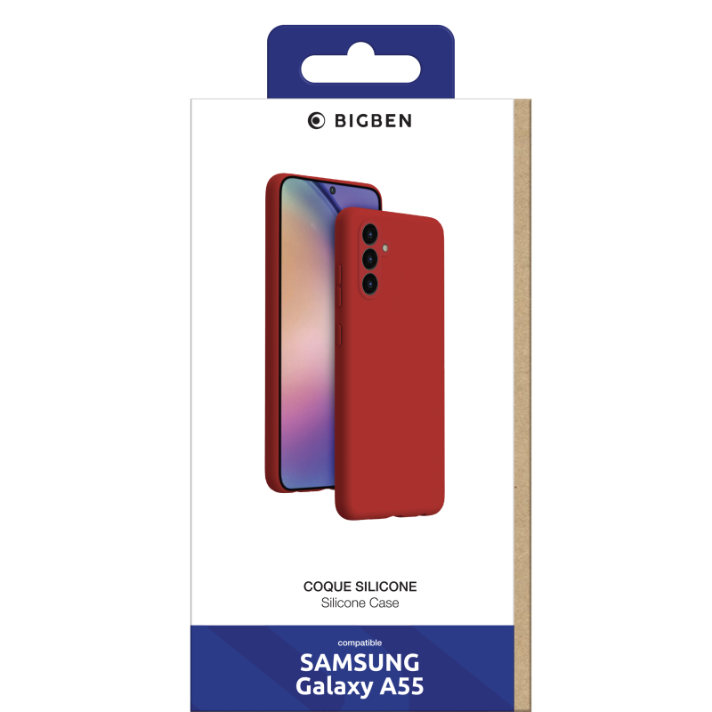 Coque Silicone SoftTouch Rouge pour Samsung Galaxy A55 Bigben