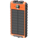 Powerbank Solaire 10000 mAh USB 2A+C Orange/Noir - Equipé d'une lampe torche, d'une dragonne et d'une boussole Bigben