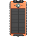 Powerbank Solaire 10000 mAh USB 2A+C Orange/Noir - Equipé d'une lampe torche, d'une dragonne et d'une boussole Bigben